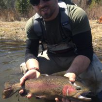 Anthony with a fine rainbow trout from the Little Truckee